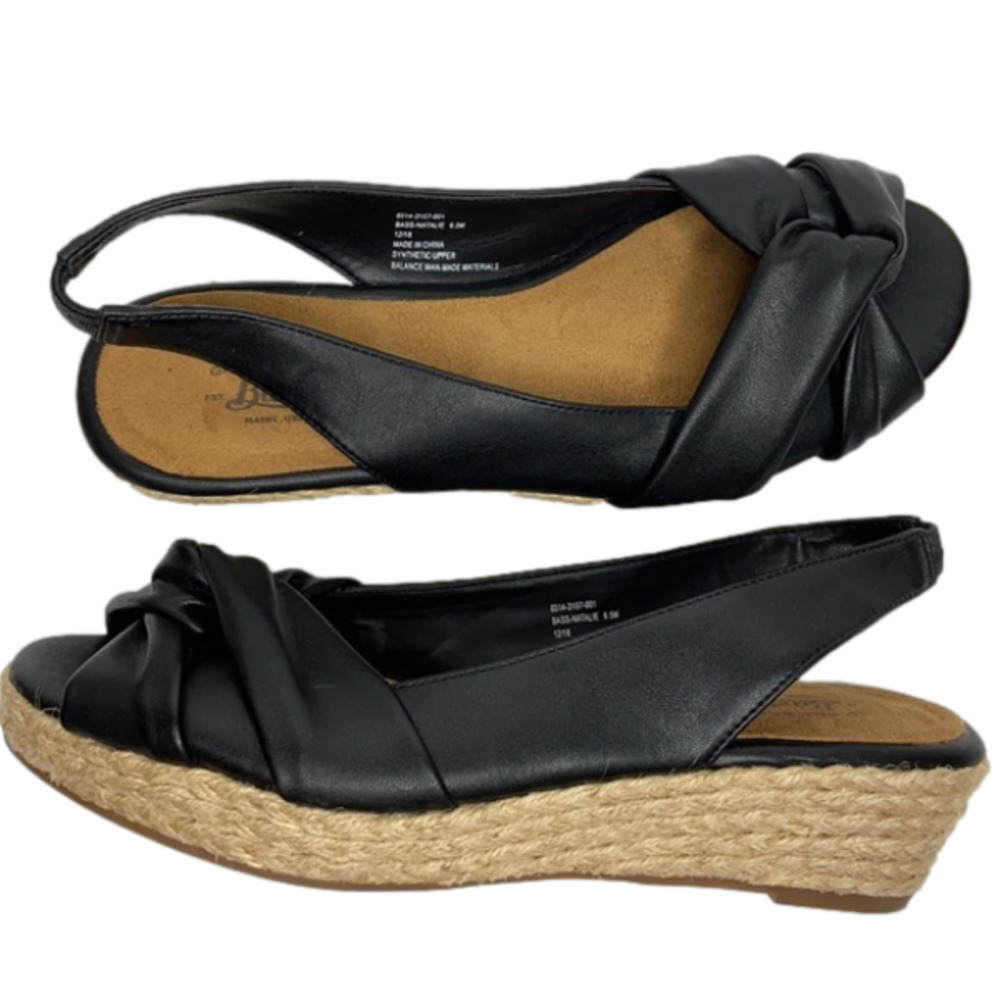 G.H. BASS & Co. Black Wedge Sandals Size 6.5